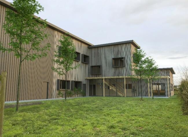 Biobleud projection 3d de l'extension bois @celsia