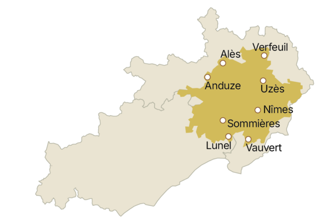 Carte aop nîmes
