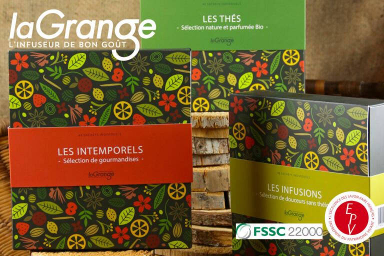 laGrange vous propose 3 sortes de coffrets de sachets à infuser. Une gamme courte et efficace, pour tous les goûts.