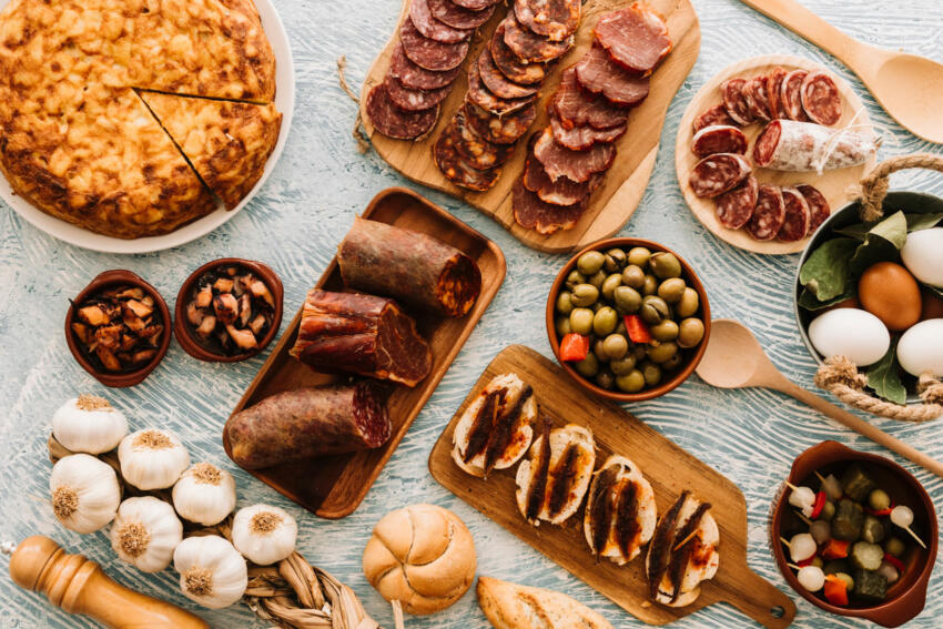 assorted-food-patterned-tabletop